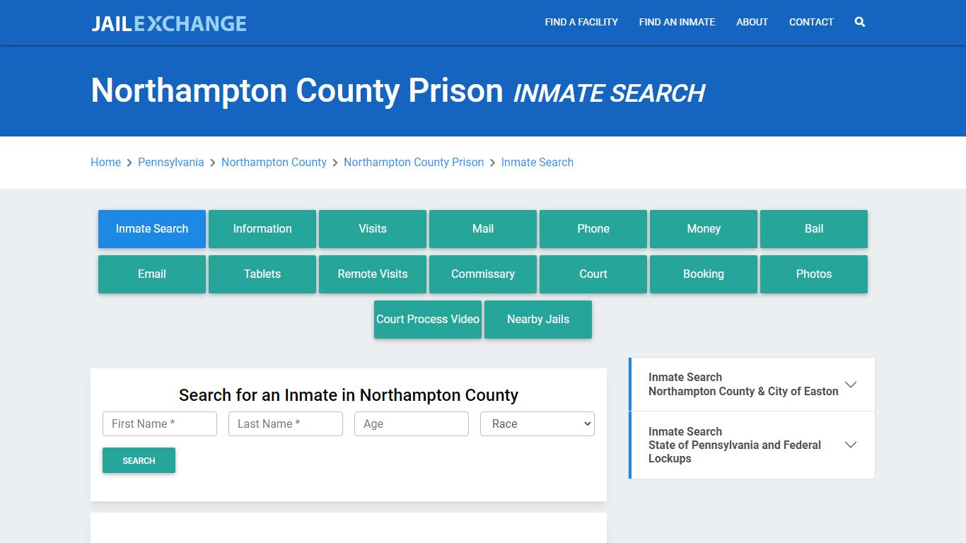 Northampton County Prison Inmate Search - Jail Exchange